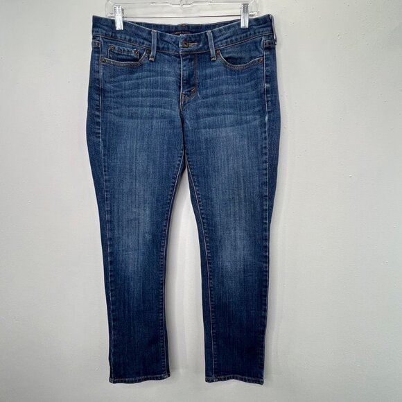 Levis Low Skinny Jeans 8 M Women Blue Denim Zipper Fly 5 Pocket 33" Waist - Picture 1 of 6